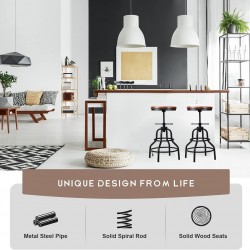 High-Quality Solid Pine Wood Bar Stools