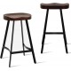 Stackable Industrial Saddle Seat Bar Stools, Set of 2
