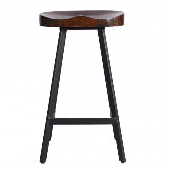 Stackable Industrial Saddle Seat Bar Stools, Set of 2
