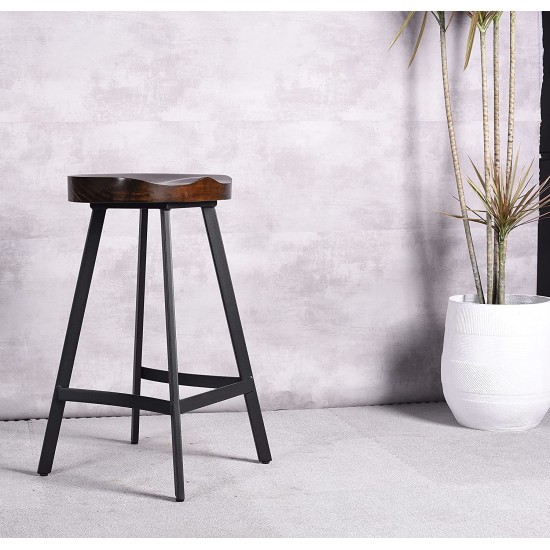 Stackable Industrial Saddle Seat Bar Stools, Set of 2