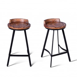Adjustable Industrial Vintage Bar Stools, Set of 2