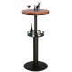 Round Wooden Bar Table With Storage Basket