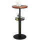 Round Wooden Bar Table With Storage Basket
