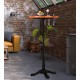 Modern Round Pub Bar Table with Wooden Top, 43.3" Height