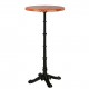 Modern Round Pub Bar Table with Wooden Top, 43.3" Height