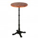 Modern Round Pub Bar Table with Wooden Top, 43.3" Height