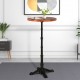 Modern Round Pub Bar Table with Wooden Top, 43.3" Height