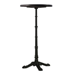 Modern Round Pub Bar Table with Wooden Top, 43.3" Height