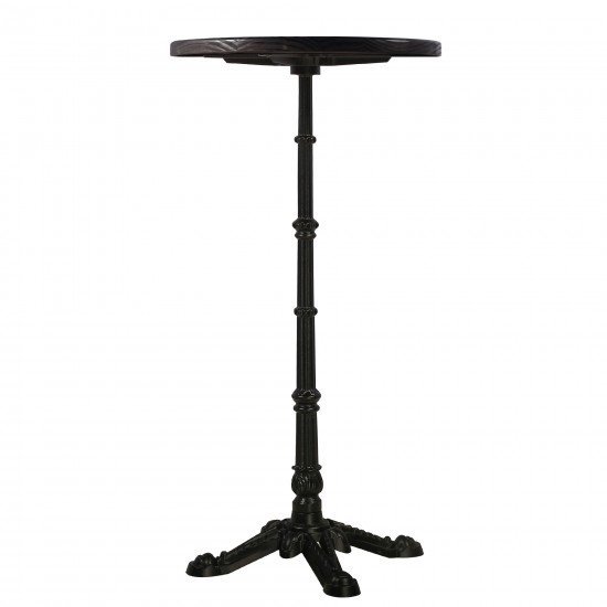 Modern Round Pub Bar Table with Wooden Top, 43.3" Height