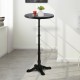 Modern Round Pub Bar Table with Wooden Top, 43.3" Height