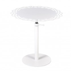 White Lace Designed Metal Outdoor Side Table, Waterproof & Anti-Rust