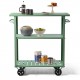 Retro Multiple Colors Black Orange Green Kitchen Trolley With Dining Table