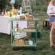 Retro Multiple Colors Black Orange Green Kitchen Trolley With Dining Table