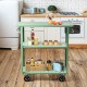 Retro Multiple Colors Black Orange Green Kitchen Trolley With Dining Table