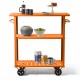 Retro Multiple Colors Black Orange Green Kitchen Trolley With Dining Table