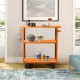 Retro Multiple Colors Black Orange Green Kitchen Trolley With Dining Table