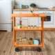 Retro Multiple Colors Black Orange Green Kitchen Trolley With Dining Table