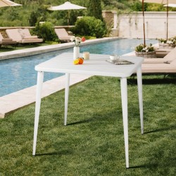 Exquisite Minimalist White Square Metal Table