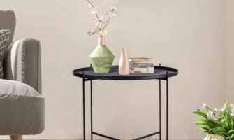 Discover the Perfect Side Table for Your Home with Topower Furniture Black Round Folding Metal Side Table
