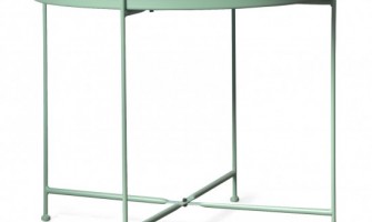 Green Round Folding Metal Side Table