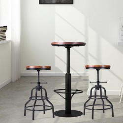 Adjustable Industrial Bar Table and Swivel Stool Set